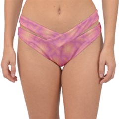 Fuzzy Peach Aurora Pink Stars Double Strap Halter Bikini Bottoms