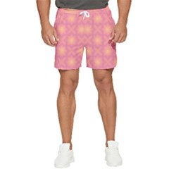 Fuzzy Peach Aurora Pink Stars Men s Runner Shorts by PatternSalad