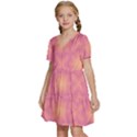 Fuzzy Peach Aurora Pink Stars Kids  Short Sleeve Tiered Mini Dress View2