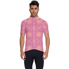 Fuzzy Peach Aurora Pink Stars Men s Short Sleeve Cycling Jersey by PatternSalad