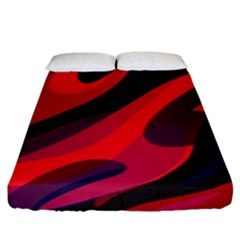 Abstract Fire Flames Grunge Art, Creative Fitted Sheet (king Size) by nateshop