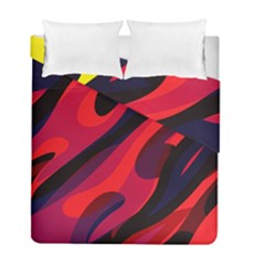 Abstract Fire Flames Grunge Art, Creative Duvet Cover Double Side (full/ Double Size) by nateshop