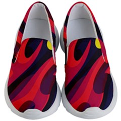 Abstract Fire Flames Grunge Art, Creative Kids Lightweight Slip Ons by nateshop