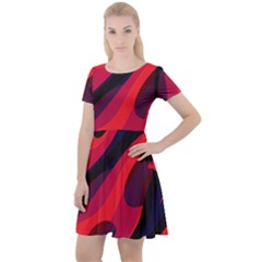 Abstract Fire Flames Grunge Art, Creative Cap Sleeve Velour Dress  by nateshop