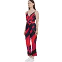 Abstract Fire Flames Grunge Art, Creative V-Neck Camisole Jumpsuit View2