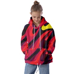 Abstract Fire Flames Grunge Art, Creative Kids  Oversized Hoodie