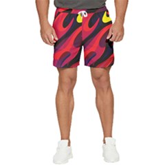 Abstract Fire Flames Grunge Art, Creative Men s Runner Shorts by nateshop