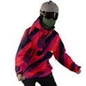 Abstract Fire Flames Grunge Art, Creative Men s Ski and Snowboard Jacket View3