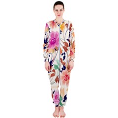 Abstract Floral Background Onepiece Jumpsuit (ladies) by nateshop