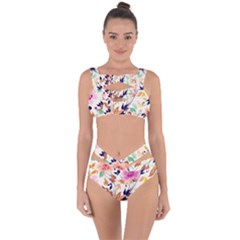 Abstract Floral Background Bandaged Up Bikini Set  by nateshop