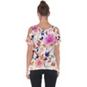 Abstract Floral Background Cut Out Side Drop T-Shirt View2