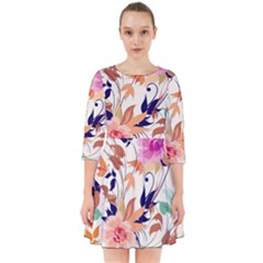 Abstract Floral Background Smock Dress by nateshop