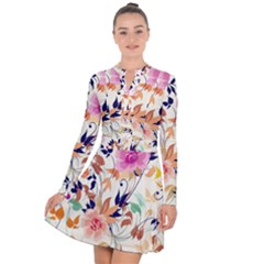 Abstract Floral Background Long Sleeve Panel Dress by nateshop