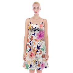 Abstract Floral Background Spaghetti Strap Velvet Dress by nateshop