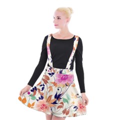 Abstract Floral Background Suspender Skater Skirt by nateshop