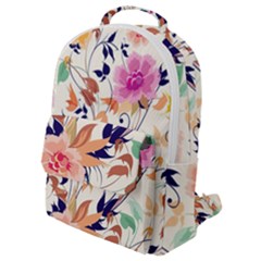 Abstract Floral Background Flap Pocket Backpack (small) by nateshop