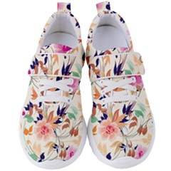 Abstract Floral Background Women s Velcro Strap Shoes by nateshop