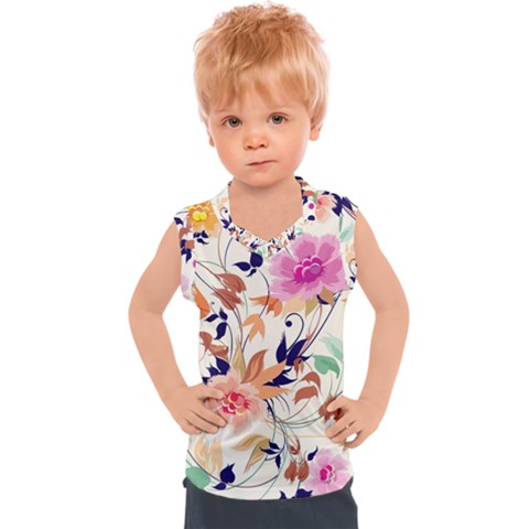 Abstract Floral Background Kids  Sport Tank Top by nateshop