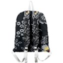 Black Background With Gray Flowers, Floral Black Texture Giant Full Print Backpack View2