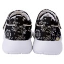 Black Background With Gray Flowers, Floral Black Texture Women s Velcro Strap Shoes View4