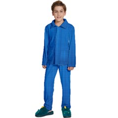 Blue Abstract, Background Pattern Kids  Long Sleeve Velvet Pajamas Set by nateshop