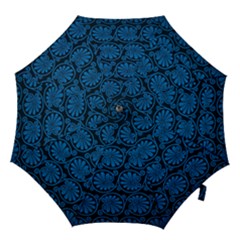 Blue Floral Pattern Floral Greek Ornaments Hook Handle Umbrellas (medium) by nateshop