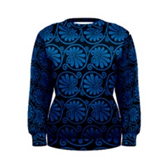 Blue Floral Pattern Floral Greek Ornaments Women s Sweatshirt by nateshop