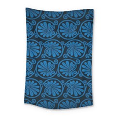 Blue Floral Pattern Floral Greek Ornaments Small Tapestry