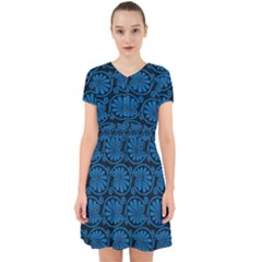 Blue Floral Pattern Floral Greek Ornaments Adorable In Chiffon Dress