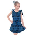 Blue Floral Pattern Floral Greek Ornaments Kids  Tie Up Tunic Dress View1