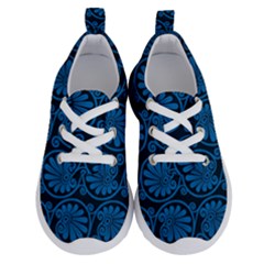 Blue Floral Pattern Floral Greek Ornaments Running Shoes by nateshop