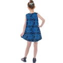 Blue Floral Pattern Floral Greek Ornaments Kids  Summer Dress View2