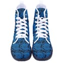 Blue Floral Pattern Floral Greek Ornaments Kid s High-Top Canvas Sneakers View1