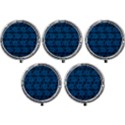 Blue Floral Pattern Floral Greek Ornaments Mini Round Pill Box (Pack of 5) View1