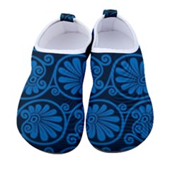 Blue Floral Pattern Floral Greek Ornaments Women s Sock-style Water Shoes by nateshop