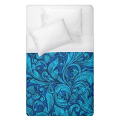 Blue Floral Pattern Texture, Floral Ornaments Texture Duvet Cover (single Size) by nateshop