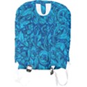 Blue Floral Pattern Texture, Floral Ornaments Texture Full Print Backpack View2