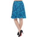 Blue Floral Pattern Texture, Floral Ornaments Texture Fishtail Chiffon Skirt View2