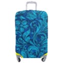 Blue Floral Pattern Texture, Floral Ornaments Texture Luggage Cover (Medium) View1