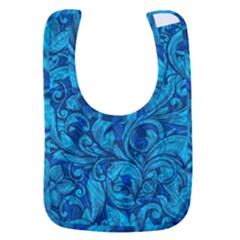 Blue Floral Pattern Texture, Floral Ornaments Texture Baby Bib by nateshop