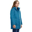 Blue Stone Texture Grunge, Stone Backgrounds Kids  Hooded Longline Puffer Jacket View2