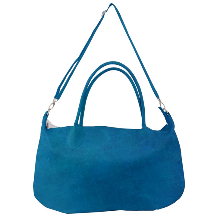 Blue Stone Texture Grunge, Stone Backgrounds Removable Strap Handbag