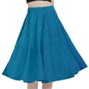 Blue Stone Texture Grunge, Stone Backgrounds A-Line Full Circle Midi Skirt With Pocket View1