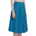 Blue Stone Texture Grunge, Stone Backgrounds A-Line Full Circle Midi Skirt With Pocket View3