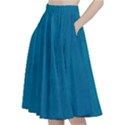 Blue Stone Texture Grunge, Stone Backgrounds A-Line Full Circle Midi Skirt With Pocket View2