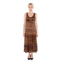 Brown Wooden Texture Sleeveless Maxi Dress View1