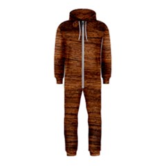 Brown Wooden Texture Hooded Jumpsuit (kids) by nateshop