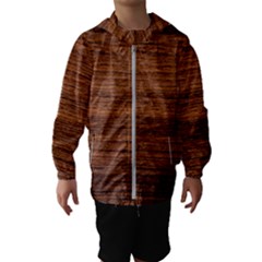 Brown Wooden Texture Kids  Hooded Windbreaker