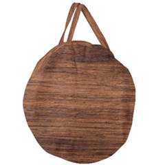 Brown Wooden Texture Giant Round Zipper Tote by nateshop