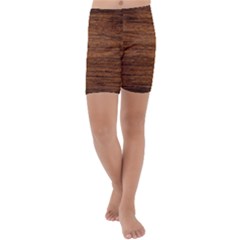 Brown Wooden Texture Kids  Lightweight Velour Capri Yoga Leggings by nateshop